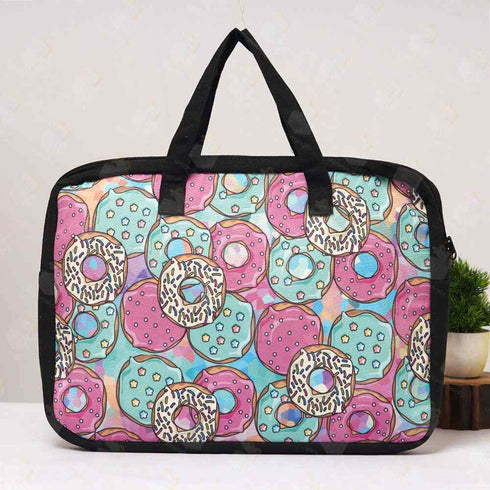 Donuts Printed Canvas Laptop Bag - 15.6 inch